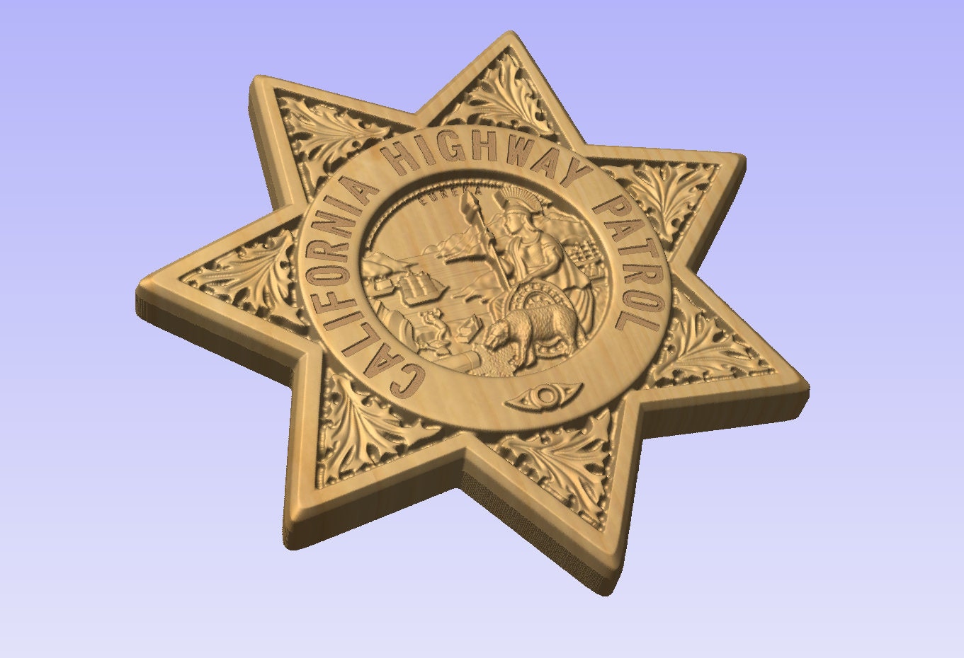 California Highway Patrol Badge CHP CHiP's- Personalized Badge 3D V Carved Wood Sign