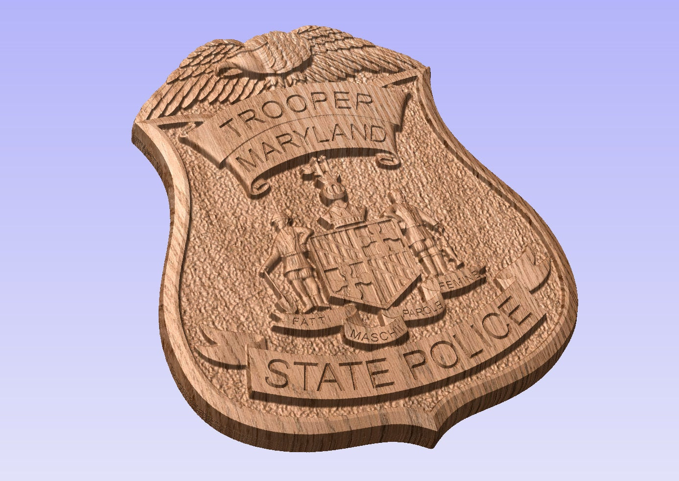 Personalized Maryland State Police Badge: V Carved Wood Sign