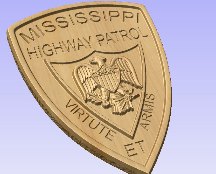 Personalized Mississippi State Police Highway Patrol 3D Carved Wood Sign
