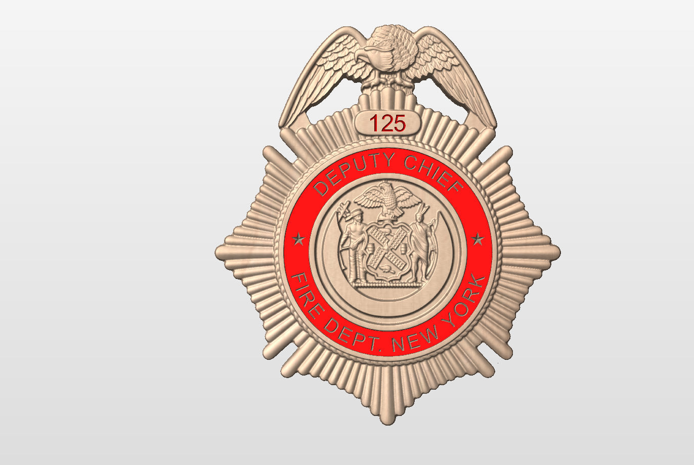 NEW design!! - FDNY Fire Department Badge - Personalized Badge 3D V Carved Wood Sign