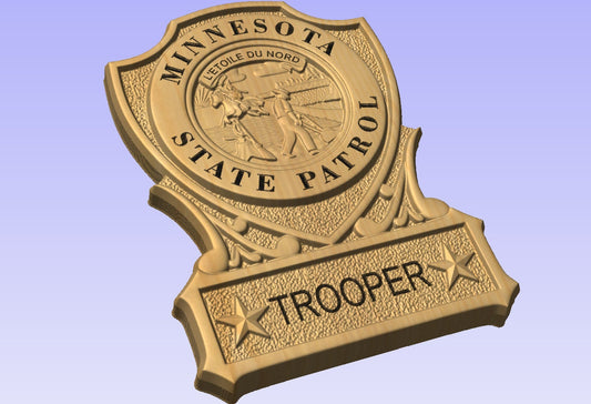 Minnesota State Patrol Badge Plaque: Personalized CNC Cut Sign