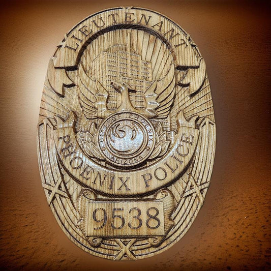 Custom  Phoenix Trooper Sergeant Lieutenant Badge 3D V Carved Wood Sign