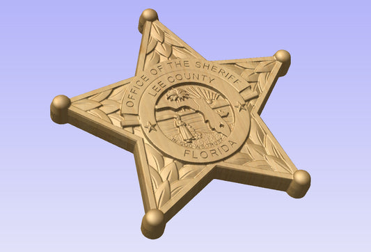 New Design Custom Lee County Sheriff Florida Personalized Badge 3D V Carved Wood Sign
