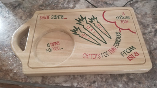 Custom Personalized Christmas Eve Tray - Dear Santa Cookies Milk Carrots